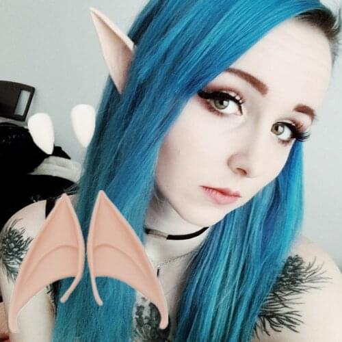 1pair vampire teeth fangs plus ear halloween Props diy teeth Props Cosplay Environmentally Friendly material Vampire party