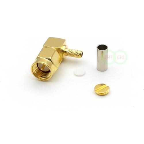 1000pcs SMA male plug right angle crimp RG174 RG316 LMR100 RF adapter New