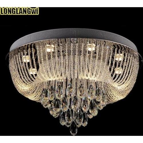 New Hanging line Modern k9 LED Crystal Chandeliers Lights round creative crystal lamp living room lamp bedroom Lighting