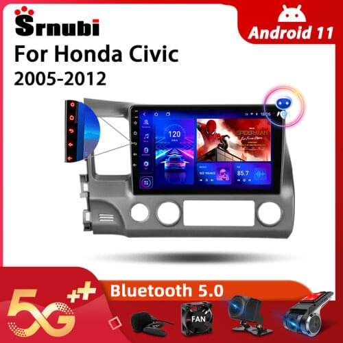 2 Din Android 10.0 Car Player Stereo audio Radio for Honda Civic 2005-2012 Multimedia Video Touch Screen 4G Wifi Speaker MP5 DVD