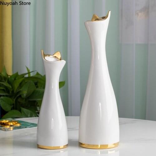 Light Luxury Ceramic Small Vase Ornaments Nordic Abstract Animal Dried Flower Flower Arrangement Accessories Home Decoration