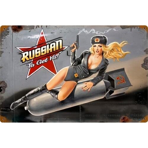 High Quality Retro Russian Nose Art Sexy Pin-Up Girl Beauty Car Sticker Refit Waterproof Decal Vinyl Car Styling
