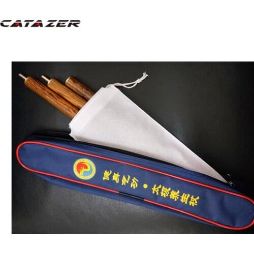 Catazer High Quality Gold Sandal Wood Tai Chi Sticks China Martial Arts Products Taiji Yang Sheng Zhang 3 Sections