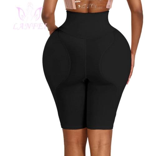 LANFEI Womens Fake Ass Seamless panties Tummy Shaper Hip Enhancer Booty Pad Butt Lifter High Waist control Thigh Slimming Shorts