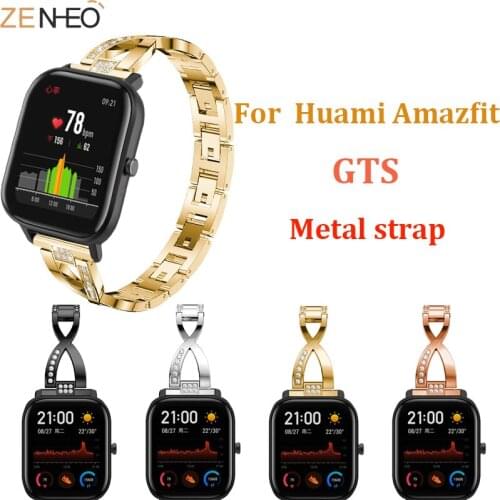 Womens bracelet band For Samsung Galaxy watch Active/Galaxy watch 42mm/Gear S2 metal 20mm For Huami Amazfit GTS wrist straps