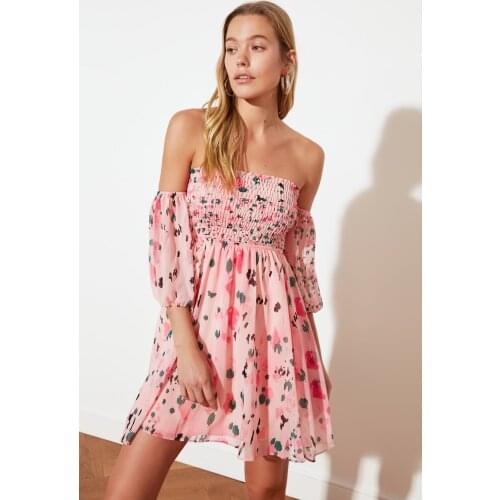 Pink Gipe Patterned Dress Sleeve Flroal Printed Ruched Party High Split Long Maxi Dresses Drawstring Sexy Vestidos Sundress best