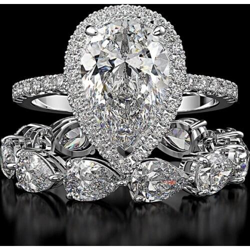 Luxury Solid 925 Sterling Silver Rings for Women Top Brand Redion Cut Created Moissanite Diamond Wedding Ring Fine Jewelry