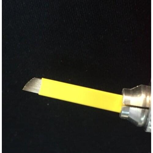0.20mm 50pcs 14 pin microblading needles blades Lamina Agulha Sobrancelha Tebori Microblading 14 Flex for 3D Tattoo Manual Pen