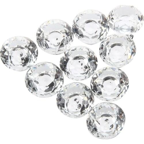 10pcs 30mm Diamond Crystal Glass Door Drawer Cabinet Furniture Handle Knob Screw Drop shipping