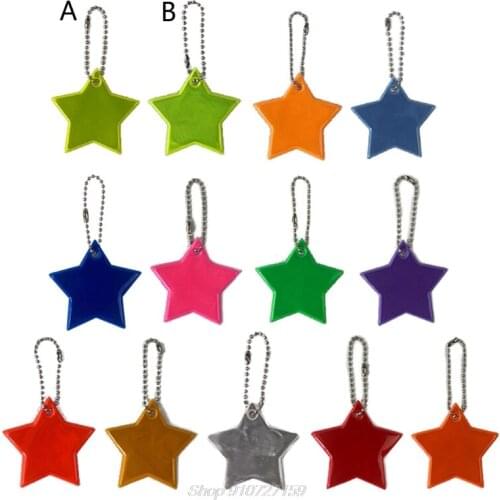 10Pcs Child Safety Reflectors Keyrings Stylish Reflective Stars Gear Backpacks Strollers Jackets Safe Reflector D02 20 Dropship