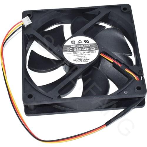Brand New For Sanyo Denki 109P1224H4D031 DC 24V 0.24A 120x120x25mm 3-wire Server Cooler Fan