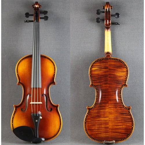 4/4 Carved Violin With One Piece Back Handmade violin скрипка Free Case And Bow