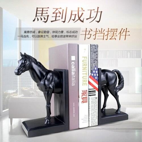 American Home Decoration Bookstand Crafts Creative books rely Animal Horse European-style retro bookshelf Home Horsehead