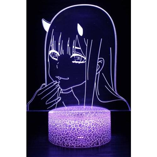 Anime Zero Two 3d Lamp Child Girls Manga Gift Night Light Lamp ChildrenS Room Bedside Lamp Comic Gift Decor Desk Double Bedroom