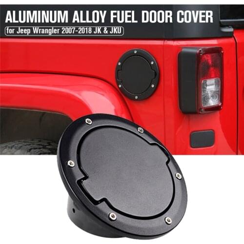 Car Fuel Filler Door Cap Gas Tank Cover for Jeep Wrangler JK Rubicon Sahara Unlimited 07-17 Aluminum Auto Replacement Parts
