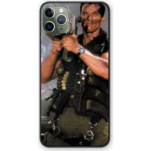 Black Soft case for iPhone 11 12 Pro MAX X XS MAX XR 7 8 6 6s Plus 5 5s SE 11 12 Cover Arnold Schwarzenegger movie Commando 1985