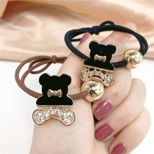 Korean Elegant Hair Rope Bracelet Scrunchie Women Elastic Hair Rubber Bands Accessories For Girls Tie Hair Ring Headdress Holder