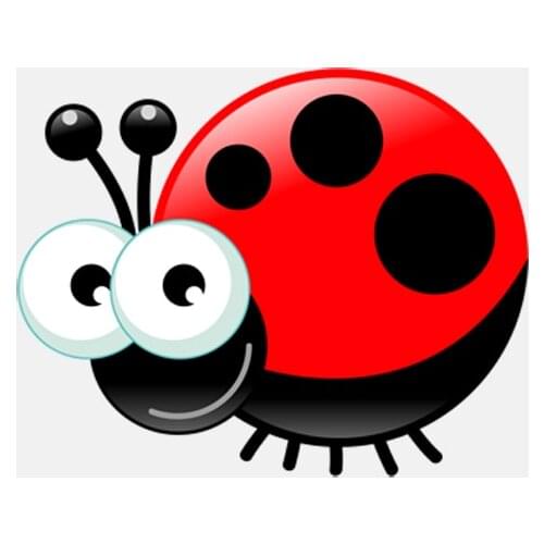 Hot Sell Cartoon Cute Red Star Ladybug Car Sticker Motorcycle Stickers Superior Quality Vinyl Decals Anti-UV PVC 8.2cm X 10.2cm