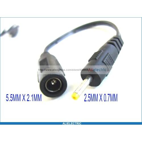 50 Pcs DC Power Jack Converter Cable 5.5 x 2.1mm Female to 2.5 x 0.7mm Male Plug