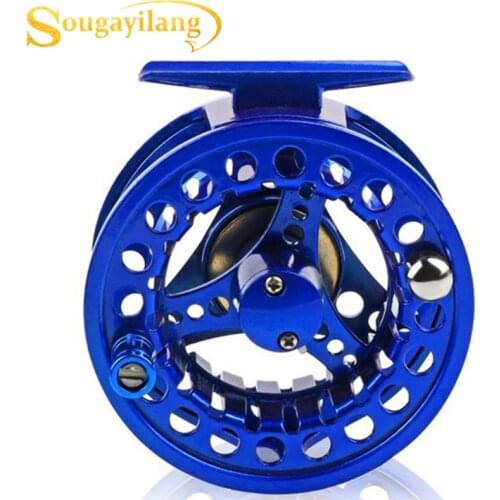 Sougayilang Fly Fishing Reel 5 Color Aluminum Fishing Reel Large Arbor Left/Right Coil full metal casting Fishing Tackle