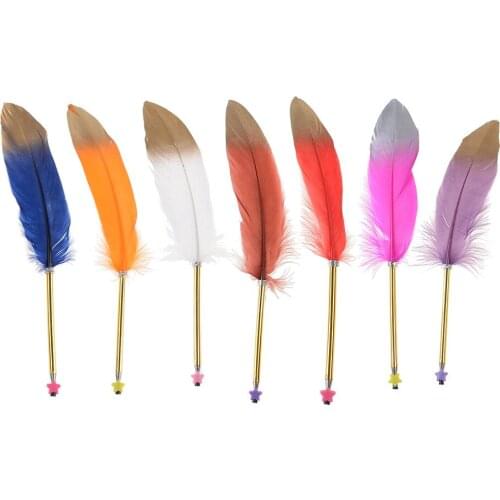 Creative Lovely Artificial Feather Gel Ink Pens Office Supplies Students Staionery, Black Ink, Fine Point 0.5mm Ballpoint Pen