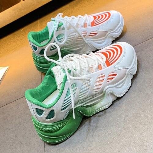 Women Comfortable Breathable Sneakers Lace Up Platform Flat Shoes Non-slip Casual Vulcanized Outdoor Spring