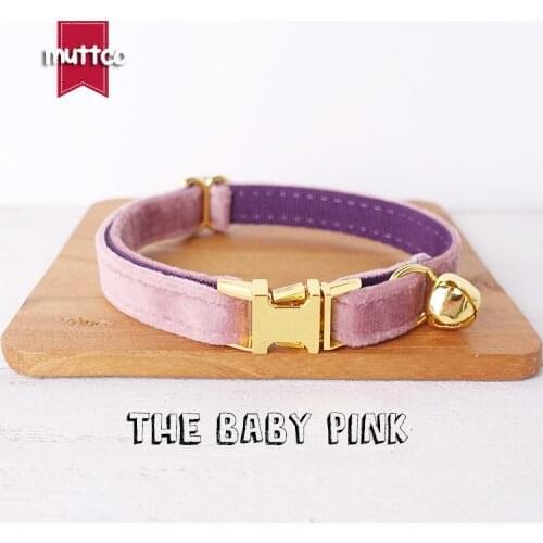 MUTTCO retail with platinum high quality metal buckle collar for cat THE VIOLET design cat collar 2 sizes UCC082B