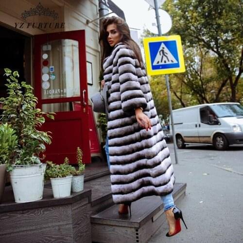 2021 New Women Winter Chinchilla Rabbit Fur Female Coat Genuine Leather Short Fur Coat Natural Rex Rabbit Fur Thick Warm Outwear