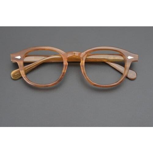 Glasses Men Johnny Depp Eyeglasses Women Luxury Brand Vintage Handmade Acetate Optical Glasses Frame Prescription Logo