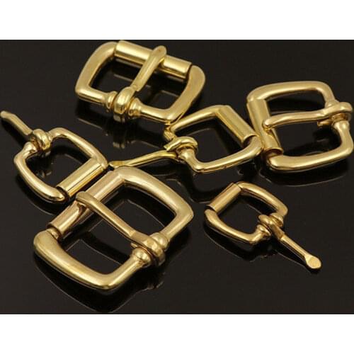 Solid Brass Metal Heel Bar Buckle End Bar Roller Buckle Rectangle Single Pin for Leather Craft Bag Belt Strap Webbing