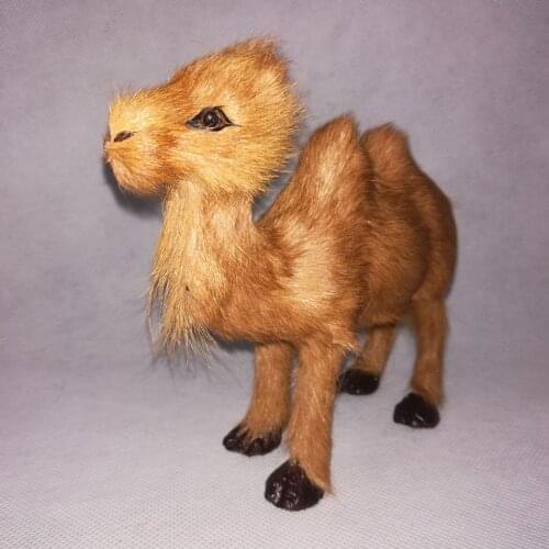 Real life toy brown camel model 16x13cm polyethylene&furs standing camel model home decoration props ,model gift h0188