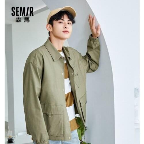 SEMIR Men Casual Jacket Short Loose 2021 Spring New Hong Kong Style Cool And Versatile Comfortable Tops Coat For Man