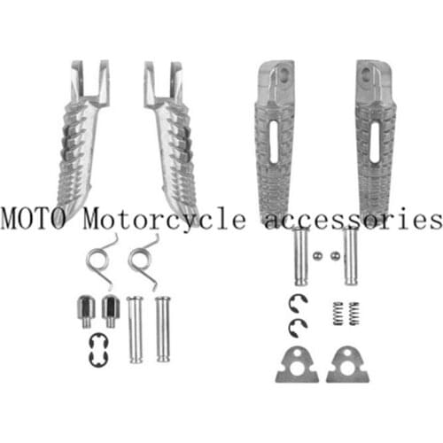 Motorcycle silver Front & Rear Footrests Foot pegs For Suzuki GSR400 600 GSXR600 750 GSXR1000 GSX1300R GSXR 1300 B-king Hayabusa