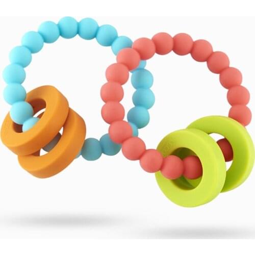 Silicone Teether Baby Bracelet Toys Silicone Beads Teething Baby Accessories