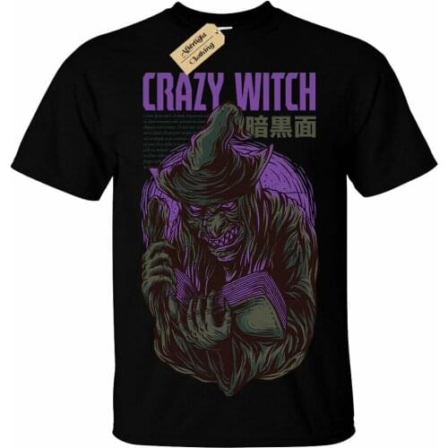 Crazy Witch T-Shirt Mens halloween creepy gothic