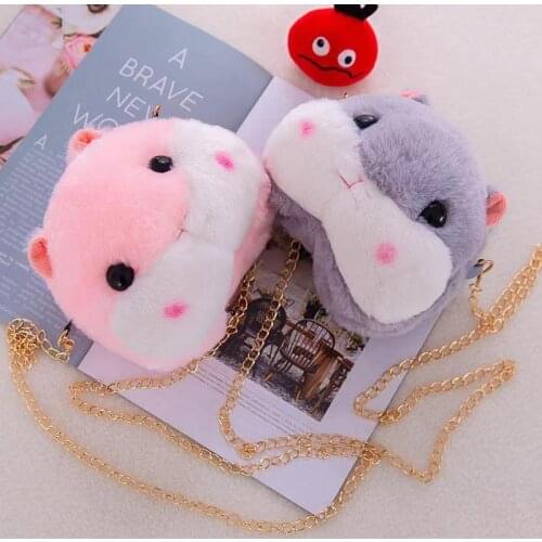 2020 new small fresh literary dumb cute hamster coin purse girl cute crossbody shoulder bag