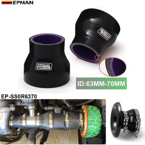 2.48"-2.75" 63mm-70mm TURBO INTAKE SILICONE Straight Reducer Hose Pipe Coupler Black For BMW E36 325 328 M3 EP-SS0R6370