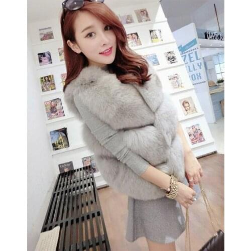 Imitation fur vest short autumn and winter new Korean version of fox hair splicing womens vest vest vest fur coat fur coat