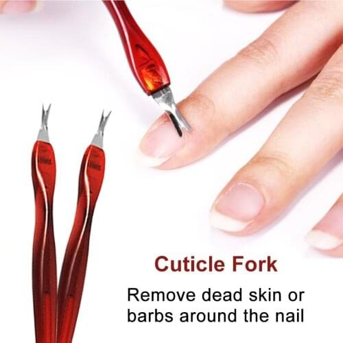 10pcs Dead Skin Fork Trimmer Remover Nails Art Cuticle Remover Nipper Pusher Cut Repair Removal Care Nail art Tools For Manicure