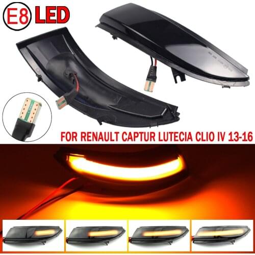 2pcs LED Side Mirror Dynamic Turn Signal Sequential Light For Renault Captur Kaptur 2013-2016 J5 H5 Clio IV MK4 13-18