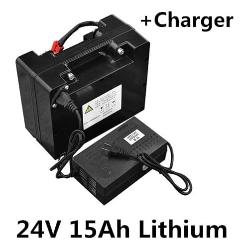 24V 15Ah lithium ion battery pack with BMS for e-bike rick shaw electric wheelchair folding wheelchair+2A charger
