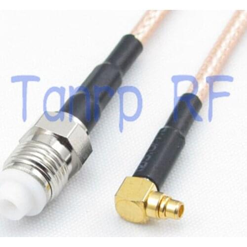 6in MMCX male plug right angle to FME female jack RF adapter connector 15CM Pigtail coaxial jumper cable RG316 extension cord