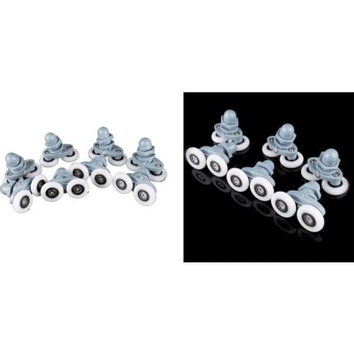 8 PCS Twin Shower Door Rollers/Runners Wheels Diameter Bathroom Door Runners Sliders Wheels Double Wheel