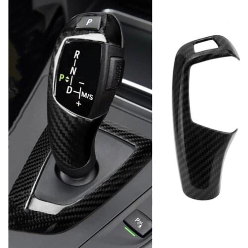 ABS Carbon Fiber Car Gear Shift Handle Sleeve Button Cover Trim Stickers Fit For BMW 1 2 3 4 5 7 Series X3 X4 X5 X6 RHD