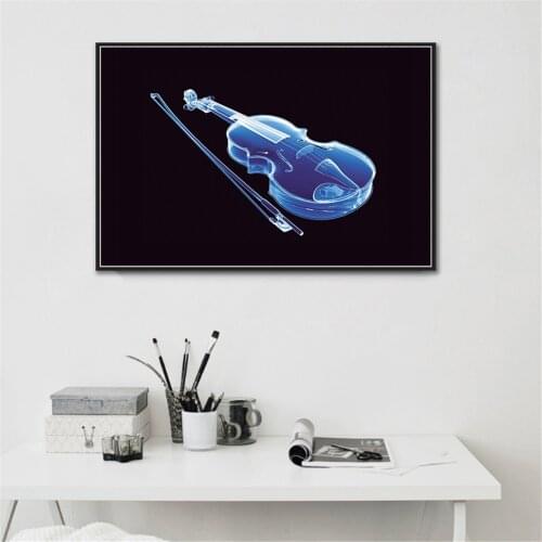Abstract Painting 3D Tanks Piano Violin X Ray Car Motorcycle Posters Wall Pictures for Living Room Home Decor Canvas Wall Art