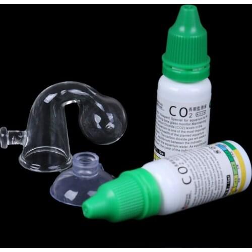 Aquarium CO2 Indicator Drop Checker Solution Long Term Monitor Test Fish Tank Glass Aquatic Co2 Tester Plant Diffuser Cylinder