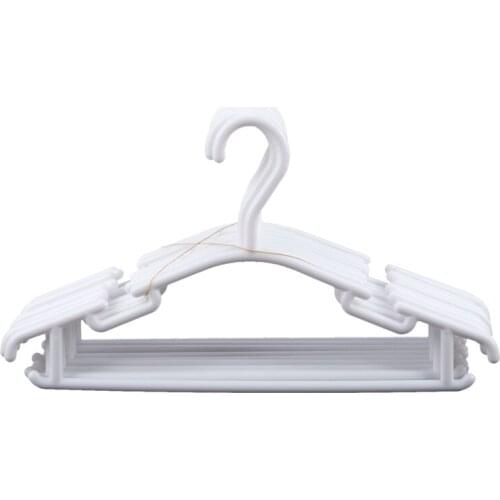 WHITE - Pack of 10 Pieces Hanger Non-slip hangers for childrens clothes PP Hangers for Baby or Child 27 x 15 cm