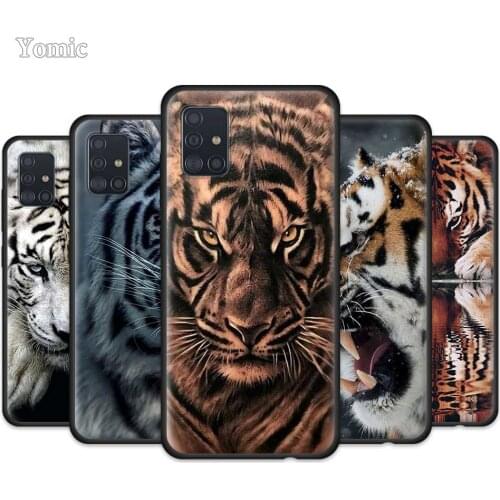 Lion Tiger Animal Case for Samsung Galaxy A51 A71 A50 A21s S20 FE S21 Ultra A31 A10 A20e A41 A70 M31 A30 TPU Black Phone Cover