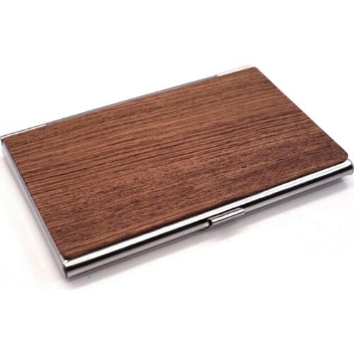 40GB Black Walnut Businesse Card Holder Case For Men & Women,3.62 x 2.36 x 0.39 Inche Card Case