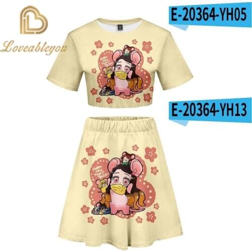 Demon Slayer: Kimetsu No Yaiba Kamado Nezuko Dress Cosplay Costume Cosplay Party Women Dresses Pleated Skirt Set